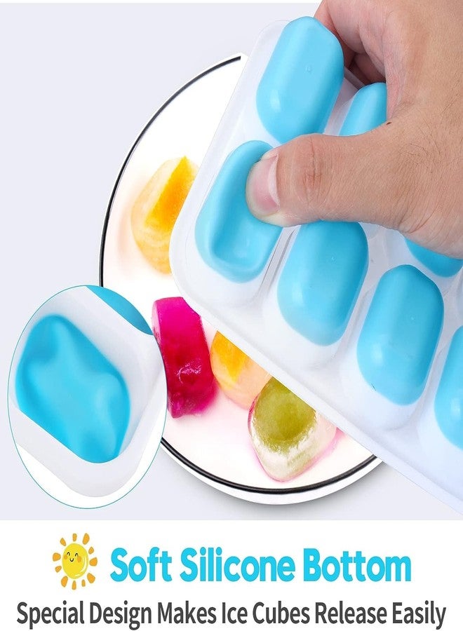 UB Unity Brand 2 pcs 21 Cavity Pop Up Ice Cube Trays for Freezer with Lid with Easy Release Flexible Silicone Bottom, Stackable, 100% BPA Free, Food Grade for Freezer, Cocktail (Square Shape) - Image 5